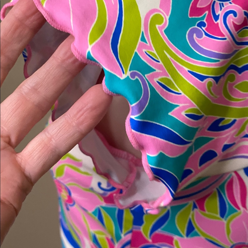 No Boundaries Pink Multicolor flower Design Crop top with lined shelf bra 💖 S - Picture 5 of 7